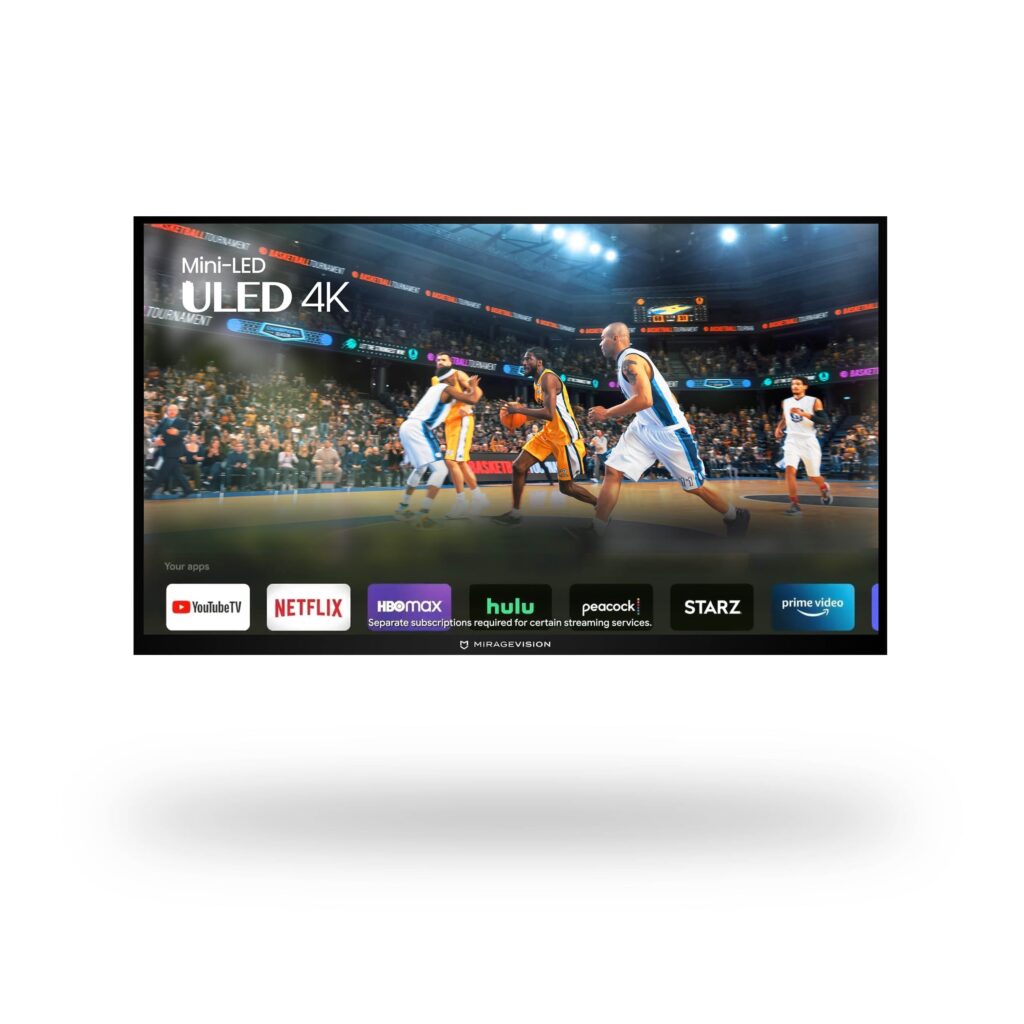 MirageVision Platinum Full-Sun Mini-LED 4K Outdoor Smart TV, IP55